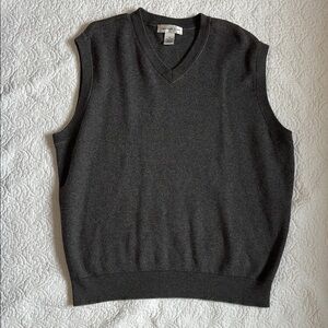Classic V-Neck Charcoal Sweater Vest